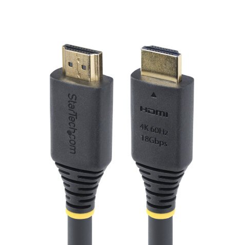 StarTech.com Cable HDMI Certificado Premium de Alta Velocidad de 5m - 4K 60Hz/1440p 144Hz - HDR10/HDCP 2.2/ARC - 18Gbps - UHD - Cable HDMI 2.0 - Recubrimiento de TPE