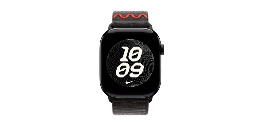 Apple Nike Sport Loop Band Zwart Nylon, Gerecycled polyester, Spandex