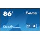 iiyama LH8665UHSB-B1 affichage de messages En forme de kiosk 2,18 m (86") LED Wifi 800 cd/m² 4K Ultra HD Noir Intégré dans le processeur Android 11 24/7