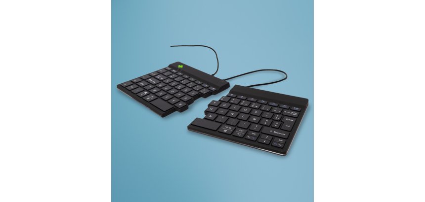 R-Go Tools Clavier ergonomique R-Go Split Break v2 avec logiciel de pause, clavier ergonomique divisé, AZERTY (FR), Filaire, noir