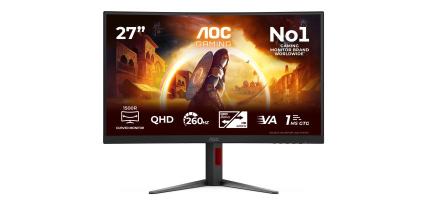 AOC G4 CQ27G4Z2P Monitor PC 68,6 cm (27") 2560 x 1440 Pixel Quad HD LCD Nero, Rosso