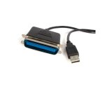 Cable de 1,8m Adaptador de Impresora Paralelo Centronics a USB A, 1,9 m, Centronics, USB A, Macho/Macho, Negro, 200 g
