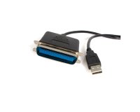 Cable de 1,8m Adaptador de Impresora Paralelo Centronics a USB A, 1,9 m, Centronics, USB A, Macho/Macho, Negro, 200 g