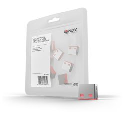 Lindy 40460 bloqueador de puerto USB tipo A Rosa Acrilonitrilo butadieno estireno (ABS) 10 pieza(s)