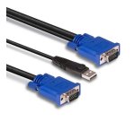 Lindy 32186 cable para video, teclado y ratón (kvm) Negro, Azul 2 m