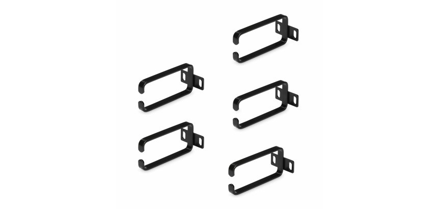StarTech.com Lot de 5 Crochets à Anneau en D pour la Gestion des Câbles dans les Baies de Serveurs 1U Verticales (4,5 x 10cm); Organiseur de Câbles pour Montage en Rack Réseau; Système de Gestion des Câbles pour Armoires de 19" et 10"