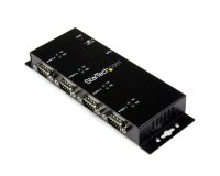 StarTech.com 4 Port USB to DB9 RS232 Serial Adapter Hub – Industrial DIN Rail and Wall Mountable - TAA