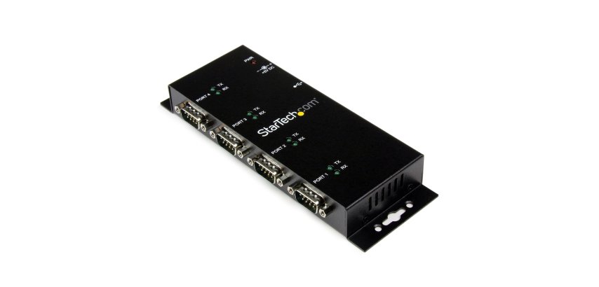 StarTech.com Hub adaptateur USB vers série DB9 RS232 4 ports – Montage sur rail DIN industriel et mural
