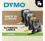 DYMO D1 High-Performance Permanent Polyester Labels | 19 mm x 5.5m Roll | Black Print on White | Self-Adhesive Labels for LabelManager Label Printers | Authentic