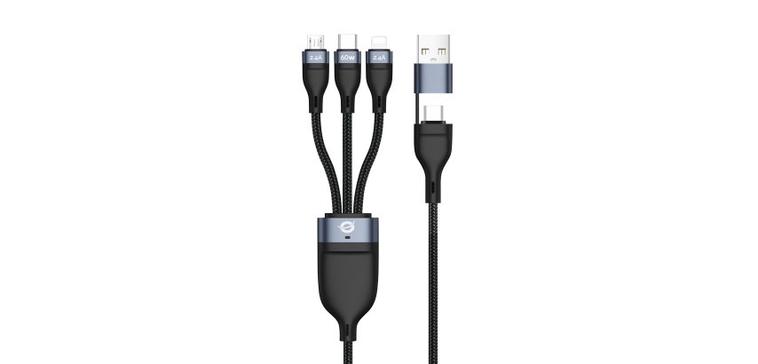 Conceptronic ETTA05B15 cavo USB USB 2.0 1,5 m USB C USB C/Micro-USB B/Lightning 0,48 Gbit/s 60 W Nero
