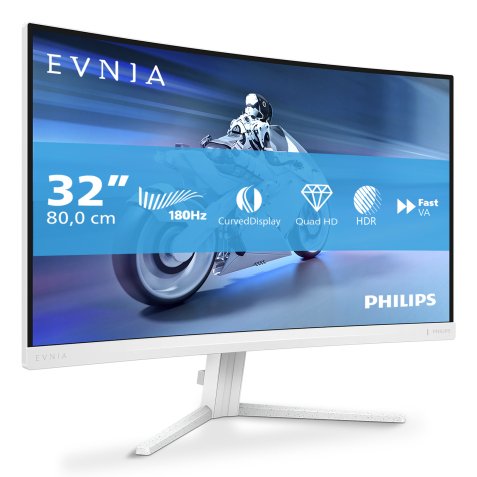 Philips Evnia 5000 32M2C5501/00 écran plat de PC 80 cm (31.5") 2560 x 1440 pixels Quad HD LCD Blanc