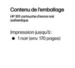 HP 301 cartouche d'encre noir authentique