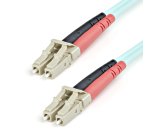 StarTech.com 1m (3ft) LC/UPC to LC/UPC OM3 Multimode Fiber Optic Cable, Full Duplex 50/125µm Zipcord Fiber Cable, 100G, Low Insertion Loss, LSZH Fiber Jumper Cord