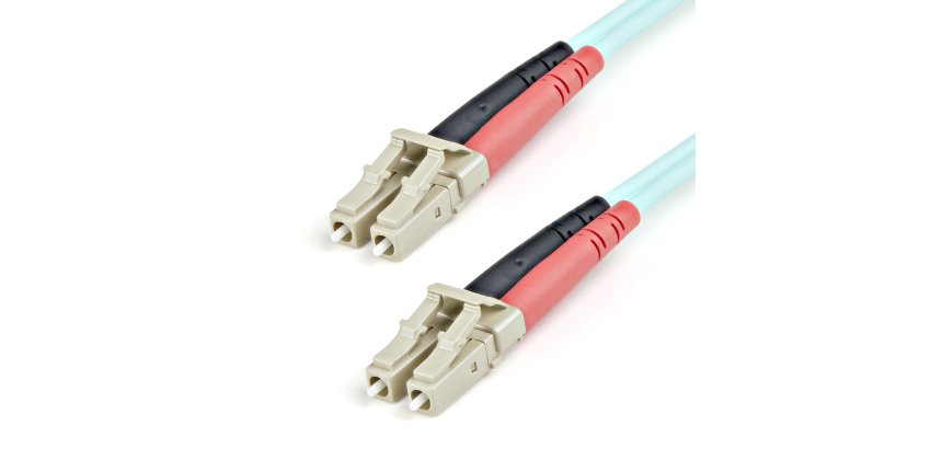 StarTech.com 1m (3ft) LC/UPC to LC/UPC OM3 Multimode Fiber Optic Cable, Full Duplex 50/125µm Zipcord Fiber Cable, 100G, Low Insertion Loss, LSZH Fiber Jumper Cord