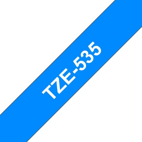 Ruban pour PTOUCH laminé 12mmx8m Blanc/Bleu TZE535