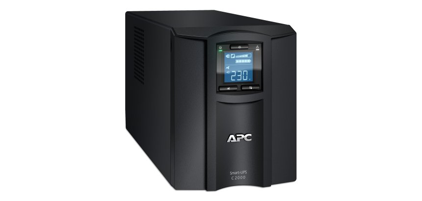 APC Smart-UPS C, Line Interactive, 2000VA, Tower, 230V, 6x IEC C13+1x IEC C19 outlets, USB and Serial communication, AVR, Graphic LCD