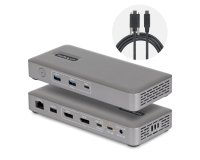 StarTech.com Station d'Accueil USB4, Double Sortie 4K Sans Pilote pour macOS et Windows, Station d'Accueil USB-C Universelle avec Chargeur d'Ordinateur Portable de 100W et 2,5GbE