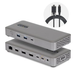 StarTech.com USB4 Docking Station, Driverless Dual 4K 144Hz for Mac and Windows, Universal USB-C Dock with DisplayPort, 100W PD and 2.5GbE