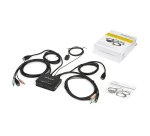 StarTech.com Switch KVM HDMI - 4k 60Hz - Commutateur KVM Compact 2 Ports UHD/Ultra HD USB - KVM avec Câbles Audio, USB & HDMI 1,2m intégrés - Alimentation par Bus & Commutation à Distance - MacBook - ThinkPad