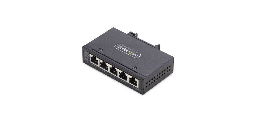 StarTech.com Switch Réseau Industriel 5 Ports Non Géré, 100/1000 Ethernet, Rail DIN/Montage Mural, Commutateur Gigabit IP30 Robuste, -40°C - 75°C, 9~60V DC, Conforme TAA