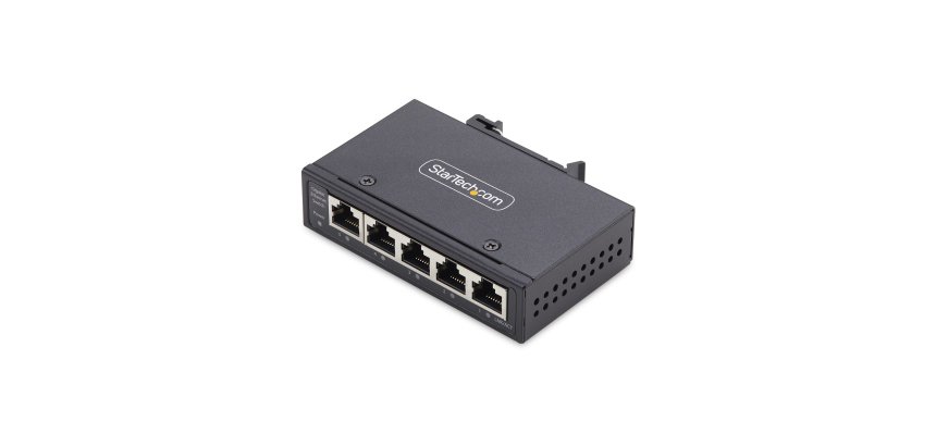 StarTech.com Switch Réseau Industriel 5 Ports Non Géré, 100/1000 Ethernet, Rail DIN/Montage Mural, Commutateur Gigabit IP30 Robuste, -40°C - 75°C, 9~60V DC, Conforme TAA