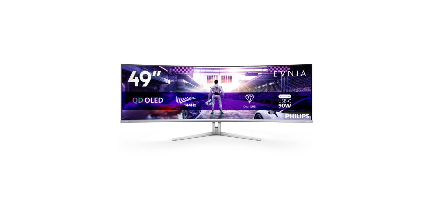 Philips Evnia 8000 49M2C8900L/00 écran plat de PC 124,2 cm (48.9") 5120 x 1440 pixels Dual QHD QD-OLED Blanc