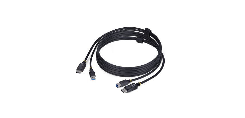 StarTech.com Câble KVM DisplayPort de 1,8m et USB 5Gbps, 4K 60Hz, Câble Combo à Compatibilité Universelle DP 1.2 et USB pour Commutateurs/Switchs KVM