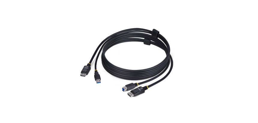 StarTech.com Câble KVM DisplayPort de 1,8m et USB 5Gbps, 4K 60Hz, Câble Combo à Compatibilité Universelle DP 1.2 et USB pour Commutateurs/Switchs KVM