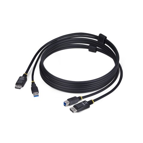 StarTech.com Câble KVM DisplayPort de 1,8m et USB 5Gbps, 4K 60Hz, Câble Combo DP 1.2 et USB pour Commutateurs/Switchs KVM