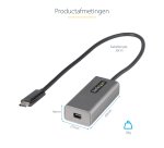 StarTech.com USB C naar Mini DisplayPort Adapter - 4K 60Hz USB-C naar mDP Adapter Dongle - USB Type-C naar Mini DP Monitor - Video Converter - Werkt met Thunderbolt 3 - 30cm lange aangesloten hostkabel - Verbeterde versie van CDP2MDP