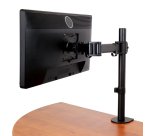 StarTech.com Monitorhalterung für VESA kompatible Bildschirme bis zu 34" und 8 kg - Gelenkige Halterung für einzelnen Monitor - höhenverstellbar mit Tischklemme/Durchführung - Schwarz