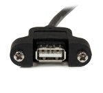 StarTech.com 3 ft Panel Mount USB Cable A to A - F/M
