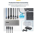 StarTech.com USB-C Docking Station Triple 4K Displays (2x 4K 60Hz, 1x 4K 30Hz), 100W Power Delivery, 6 USB Ports (10Gbps), Gigabit Ethernet, DisplayPort + HDMI, Driverless Windows Laptop Dock
