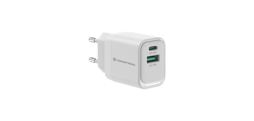 Conceptronic ALTHEA19W33 Caricabatterie per dispositivi mobili Universale Bianco AC Ricarica rapida Interno