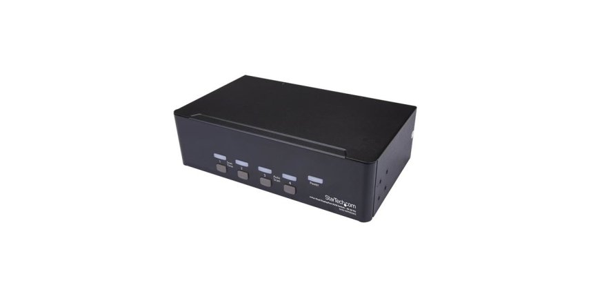StarTech.com Switch KVM double affichage DisplayPort 4K 60 Hz à 4 ports avec hub USB 2.0 intégré