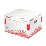 Conteneur esselte speedbox carton blanc recyclé 433x263x364mm montage rapide capacité 4/5 boîtes dos 80/100mm