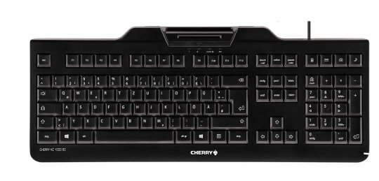 CHERRY KC 1000 SC clavier Universel USB AZERTY Belge Noir