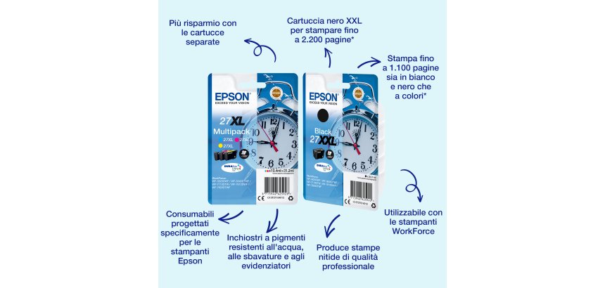 Epson Alarm clock Multipack 3-colour 27 DURABrite Ultra Ink