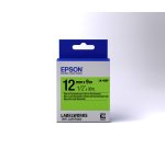 Epson Label Cartridge Fluorescent LK-4GBF Black/Green 12mm (9m)