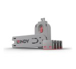 Lindy Bloqueur de port USB A, 4 pièces + clé, Rose