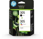 HP Pack de 2 cartouches d'encre authentiques 305 3 couleurs / noir