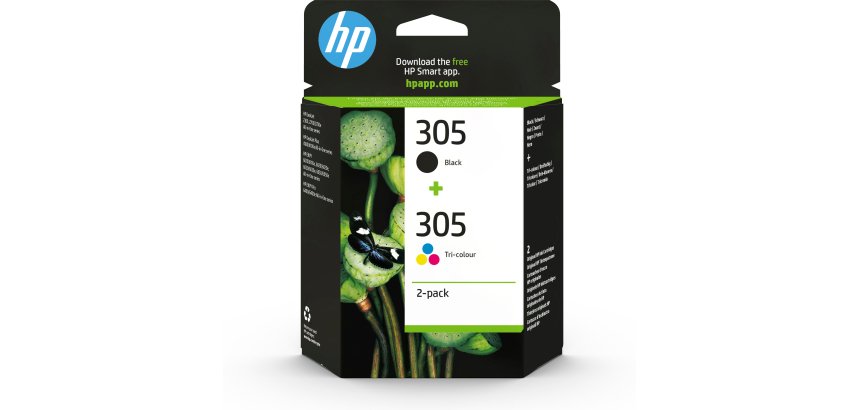 HP Pack de 2 cartouches d'encre authentiques 305 3 couleurs / noir