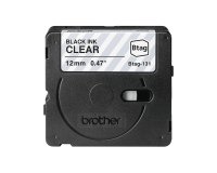 Brother P-touch Band Btag-131 Standard 12 mm Schwarz auf Transparent