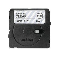Brother BTAG-131 ruban d'étiquette Noir sur transparent