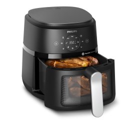 Philips 2000 series NA221/00 fryer Single 4.2 L Stand-alone 1500 W Hot air fryer Black, Silver