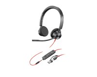 HP Poly Micro-casque Poly Blackwire 3325 stéréo USB-C + connexion 3,5 mm + adaptateur USB-C/A