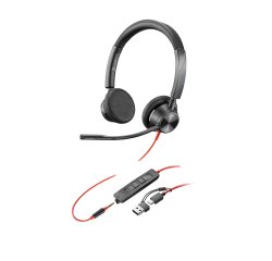 HP Poly Micro-casque Poly Blackwire 3325 stéréo USB-C + connexion 3,5 mm + adaptateur USB-C/A