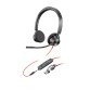 HP Poly Micro-casque Poly Blackwire 3325 stéréo USB-C + connexion 3,5 mm + adaptateur USB-C/A