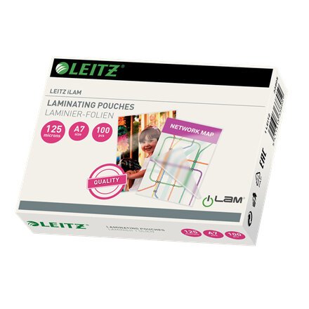 Pochettes de plastification Leitz A7 125 µ brillantes - Boîte de 100