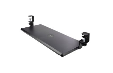 StarTech.com Bandeja Deslizante de Teclado para Debajo del Escritorio, Soporte de Mordaza, 2kg, Bandeja para Teclado, Soporte para Ratón, Ajuste de Altura (100, 120, or 140mm)